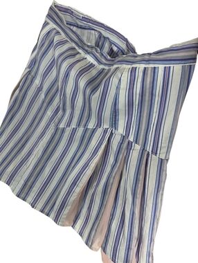 Diane Von Furstenberg silk y2k Striped Blue & Pink  Pleated flare Skirt